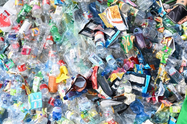 Plastic bottles and waste